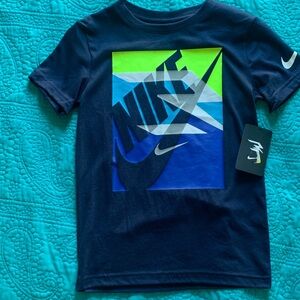 Nike Kids Tee - Navy, Blue, and Lime, NWT